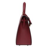 Hermes Kelly 25 Rouge Grenat Sellier GHW - U