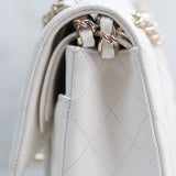 HOLD / Chanel Double Flap Medium White - GHW