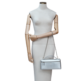 Chanel Slim Long Vanity Silver Metallic Lizard Embossed