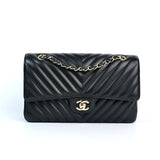 Chanel Chevron Double Flap Medium -s23