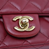 Chanel Extra Mini Rec Lambskin Burgundy GHW - (MICROCHIP)