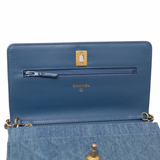 Chanel WOC Denim Pearl Crush GHW - (MICROCHIP)