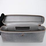 Chanel Slim Long Vanity Silver Metallic Lizard Embossed GHW