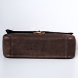 Chanel Maxi Flap 32CM Suede Dark Brown GHW