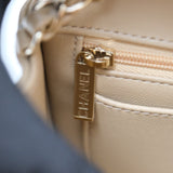Chanel Mini Rectangle Raffia Dark Beige GHW