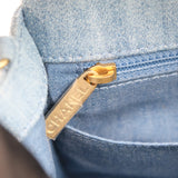 Chanel Mini Square Denim Blue Pearl Crush - (MICROCHIP)
