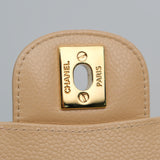 Chanel Double Flap Medium Beige Claire GHW - s31