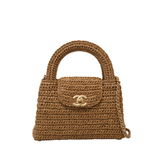 Chanel Nano Kelly Braided Raffia GHW - (BRANDNEW)