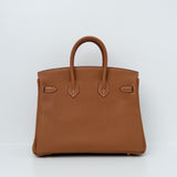 Hermes Birkin 25 Gold Togo GHW - (BRANDNEW)