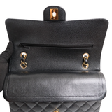 Chanel Double Flap Medium Black Caviar GHW - (MICROCHIP)