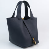 Hermes Picotin 18 Bleu Nuit GHW  -Y