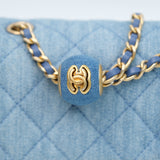 Chanel Mini Square Denim Blue Pearl Crush - (MICROCHIP)