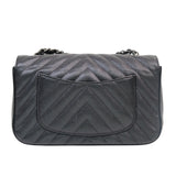 Chanel Chevron Mini Rectangle Black RHW - s24