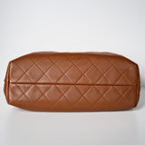 Chanel Coco Base Medium Caramel Suede Hobo Bag