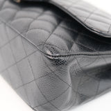 Chanel Double Flap Medium Black SHW - s11