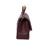 Chanel Mini Rec Top Handle Burgundy GHW - (MICROCHIP)