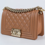 Chanel Le Boy Caramel Small - (MICROCHIP)