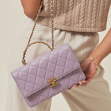 Chanel Top Handle Flap Purple - (MICROCHIP)