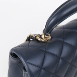 Chanel Mini Rec Top Handle Dark Navy - (MICROCHIP)