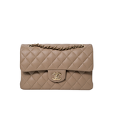 Chanel Double Flap Small Dark Beige GHW - (MICROCHIP)