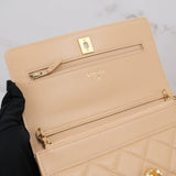 Chanel Wallet on Chain (WOC) Beige Pearl Crush - (MICROCHIP)