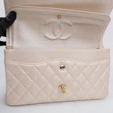 Chanel Double Flap Pearly Beige Medium -s16