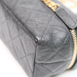 Chanel Black Micro Caviar Vanity Case with Chain - s31