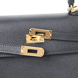 Hermes Kelly 25 Sellier Epsom Noir GHW - U