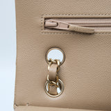 Chanel Double Flap Medium Dark Beige GHW - (MICROCHIP)