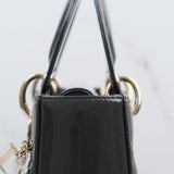 Dior Lady Dior Small Patent Dark Gray