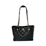 Chanel CC Trapezoid Chain Shopping Tote Bag