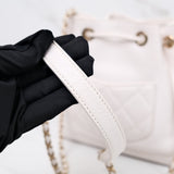 Chanel Business Affinity Bucket Bag White Caviar s30