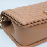 Chanel Le Boy Old Medium Caramel GHW - (MICROCHIP)