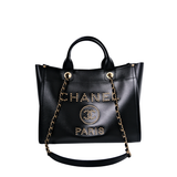 Chanel Deauville Tote Black Caviar GHW - s28