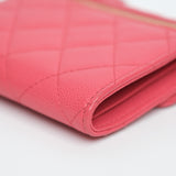 Chanel Dark Pink Trifold Wallet GHW - s22