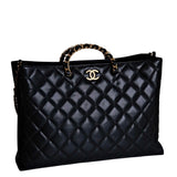 Chanel Large CC Shopping Tote Black GHW - (MICROCHIP)