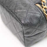 Chanel Black Micro Caviar Vanity Case with Chain - s31