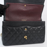 Chanel Double Flap Jumbo Black Ghw -s16