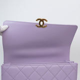 Chanel Top Handle Flap Purple - (MICROCHIP)