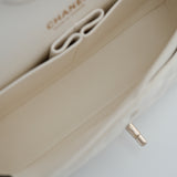 Chanel Double Flap Medium Caviar White GHW - s27