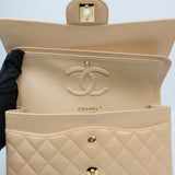 Chanel Double Flap Medium Beige Claire GHW - s31