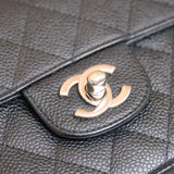 Chanel East West Flap Black Caviar SHW -s11