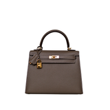 HOLD | Hermes Kelly 25 Sellier Etoupe GHW - U