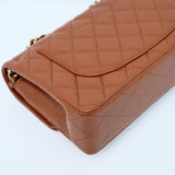 Chanel Double Flap Small Dark Caramel GHW - (MICROCHIP)