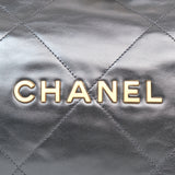 Chanel 22 Medium Black Shiny Calfskin - (MICROCHIP)