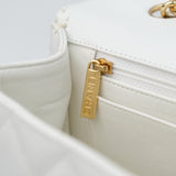 Chanel Vintage Single Flap White Caviar GHW -s12