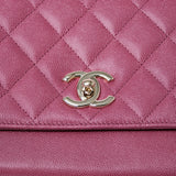 Chanel Business Affinity Medium Flap Raspberry GHW