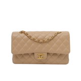 Chanel Double Flap Medium Beige Claire GHW - (MICROCHIP)