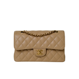 Chanel Double Flap Small Beige Claire GHW - (MICROCHIP)