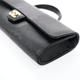 Chanel Lizard Embossed Clutch with Chain